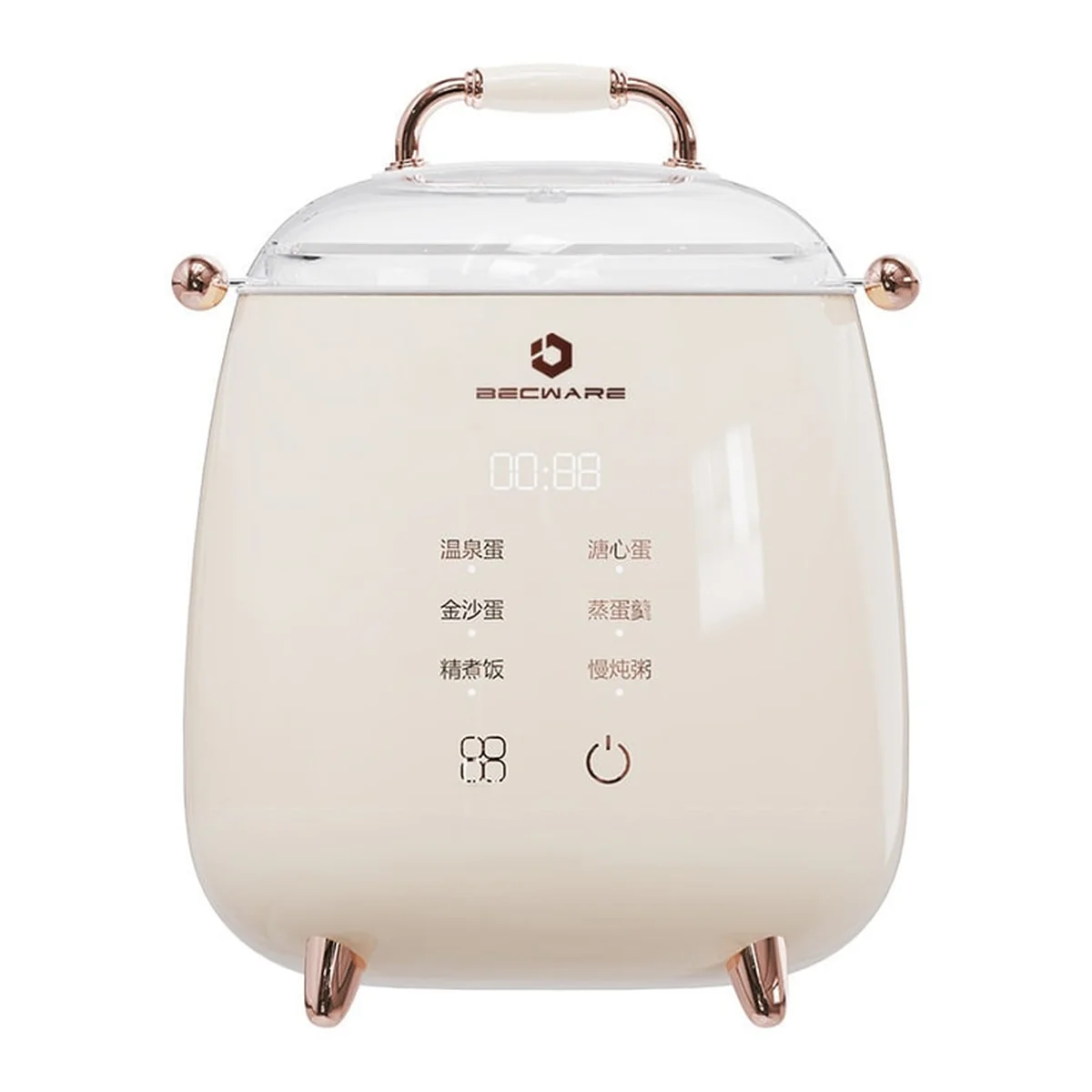 BECWARE 多功能煮蛋器 网红蛋蛋锅 多功能智能预约电煮锅 白色