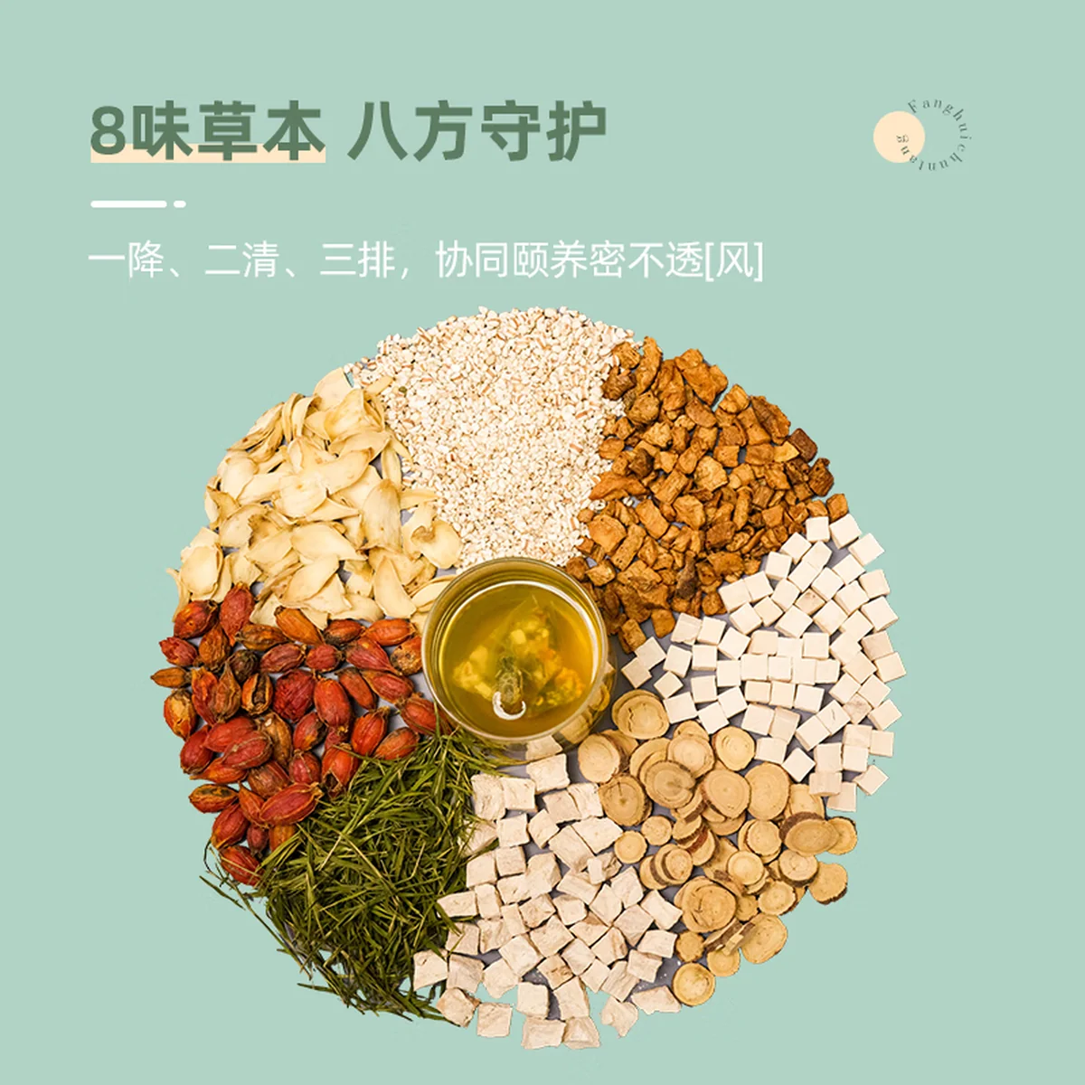 【中国直邮，时效10-15天】方回春堂菊苣栀子双降茶180g/盒 薏苡仁葛根百合茯苓冲泡养生茶6g*30袋