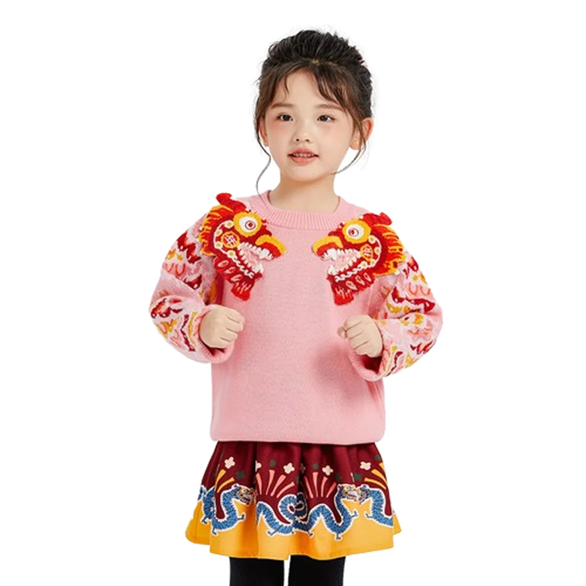【China Direct Shipping, 10-15 days】New Year's clothing children's sweater stitched zodiac-shaped sweater for boys and girls with neat stitching and soft feel