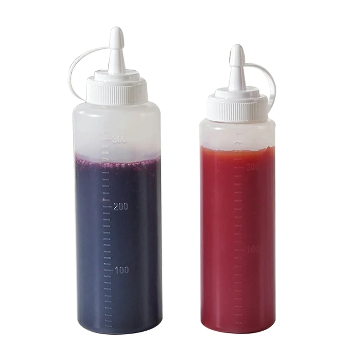 YAGAO Household plastic squeeze sauce bottle, Transparent and visible, dust-proof and Anti-ash, 2 pieces