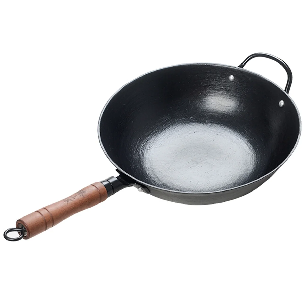 Zhensanhuan authentic Zhangqiu  iron pan, turtle pattern cast iron wok with pan ears, healthy uncoated, less oily smoke ,A variety of specifications are available