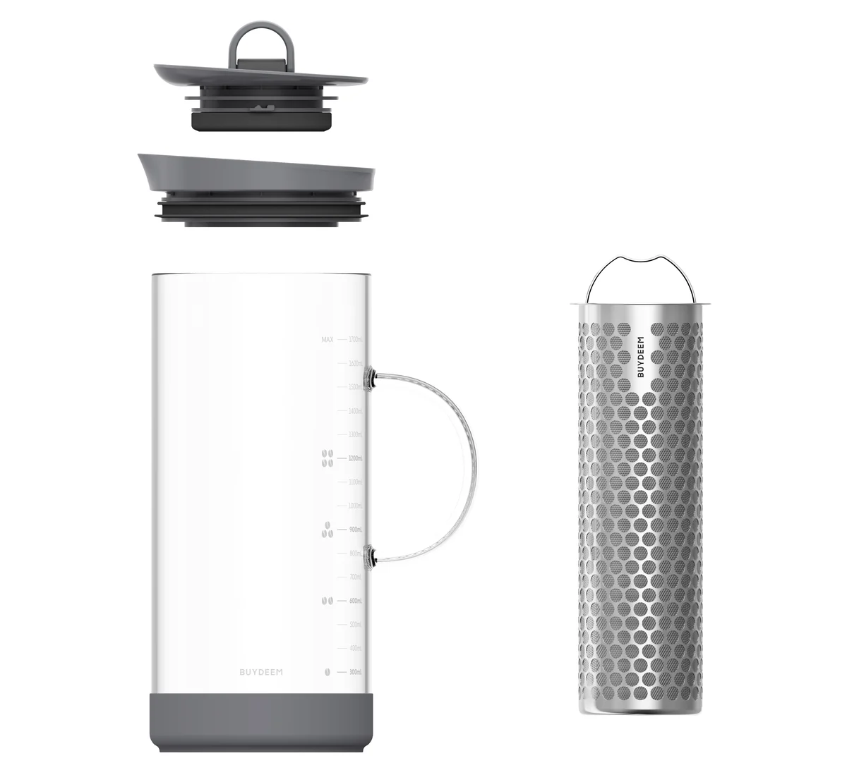 Buydeem multifunctional cold brew pot cold extraction pot coffee pot tea pot juice pot 1700ml two-color optional CD2007
