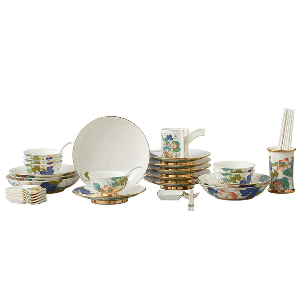 [China Direct Shipping, 5-7days] Happy Harmony 44 Heads Medium Cutlery