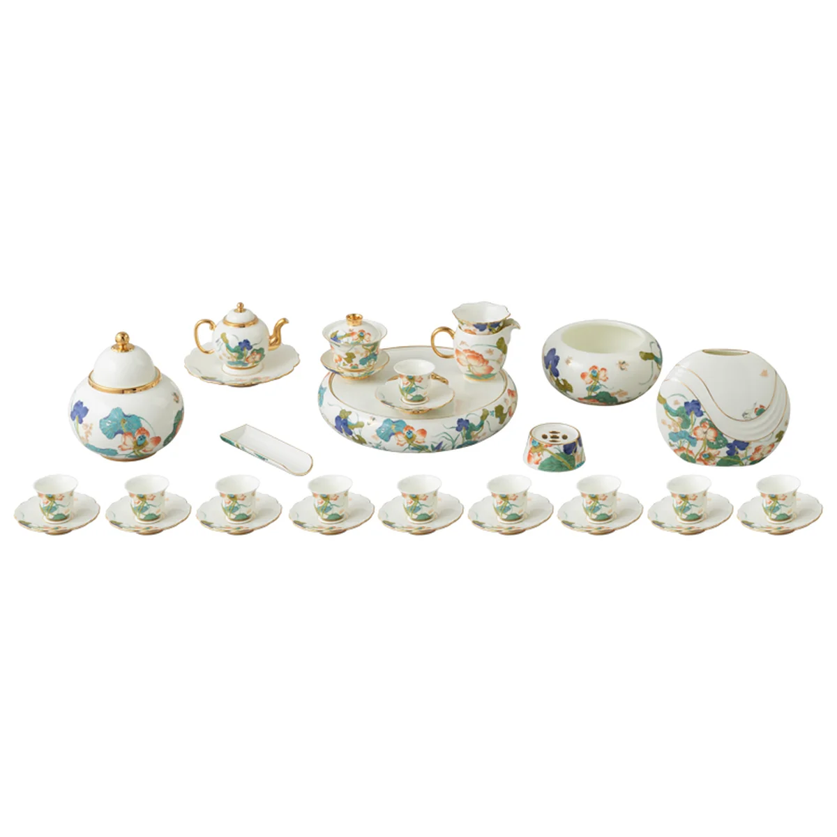 [China Direct Shipping, 5-7days] Happiness and Harmony 36 Heads Tea Set (10 Seats)