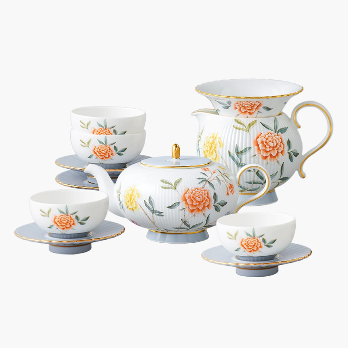 【中国直邮，时效10-15天】Auratic 国瓷永丰源月亮时光12头茶具（4人位）