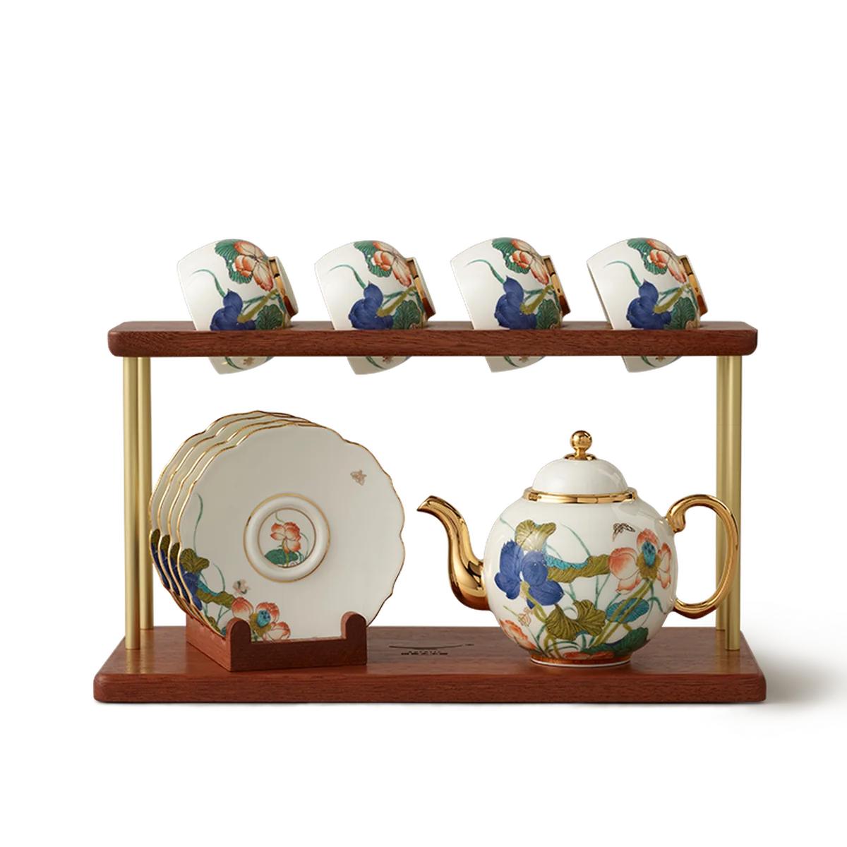 [China Direct Shipping, 5-7days] Auratic Guochen Yongfengyuan Happiness and Harmony 10-head Tea Set