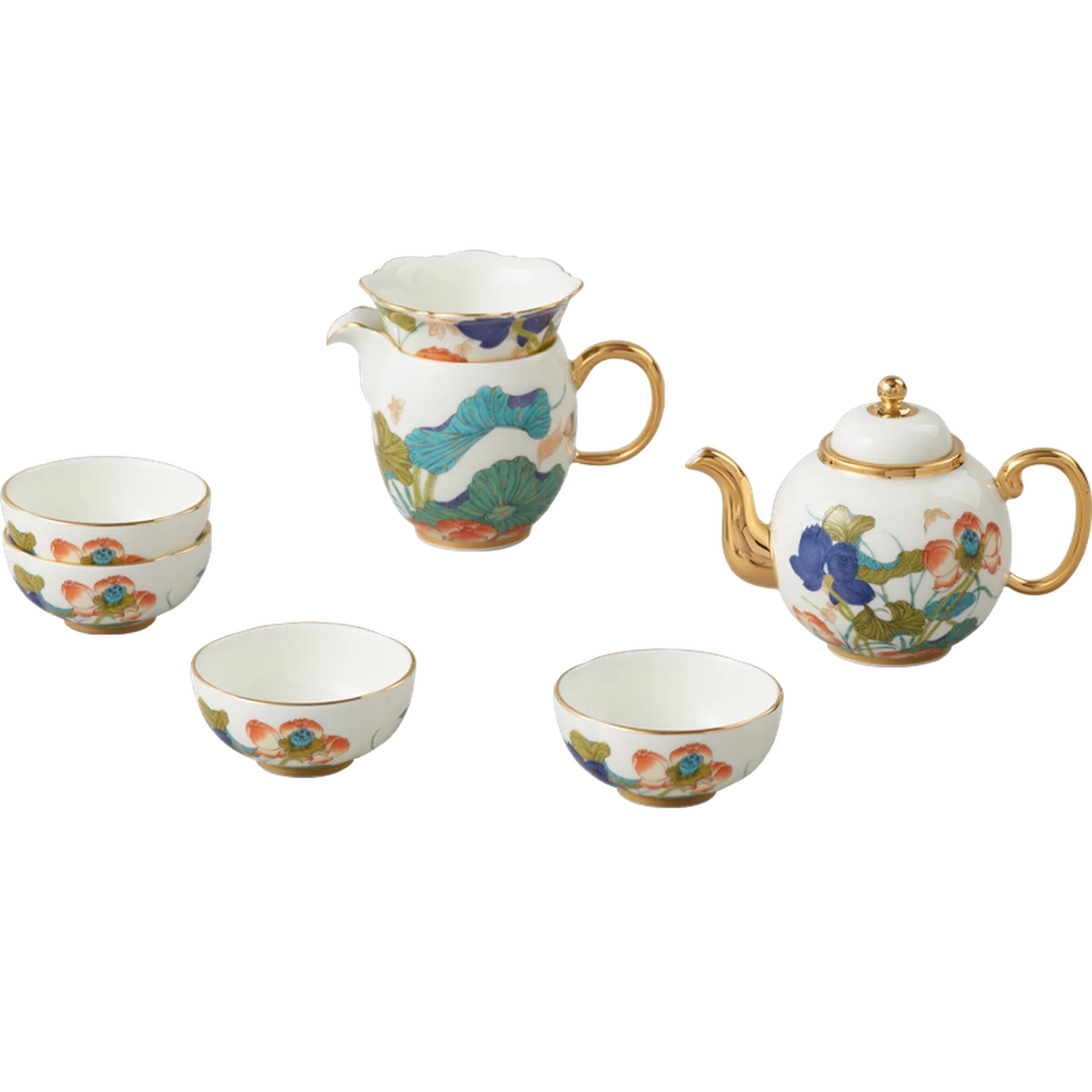 [China Direct Shipping, 5-7days] Auratic Guochen Yongfengyuan Happiness and Harmony 8 Heads Tea Set (4pcs)