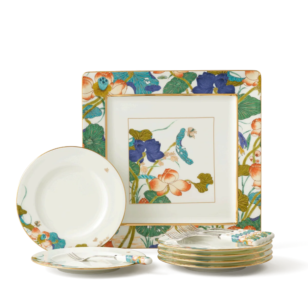 [China Direct Shipping, 5-7days] Happiness and Harmony 13 Heads Fruit Dessert Set