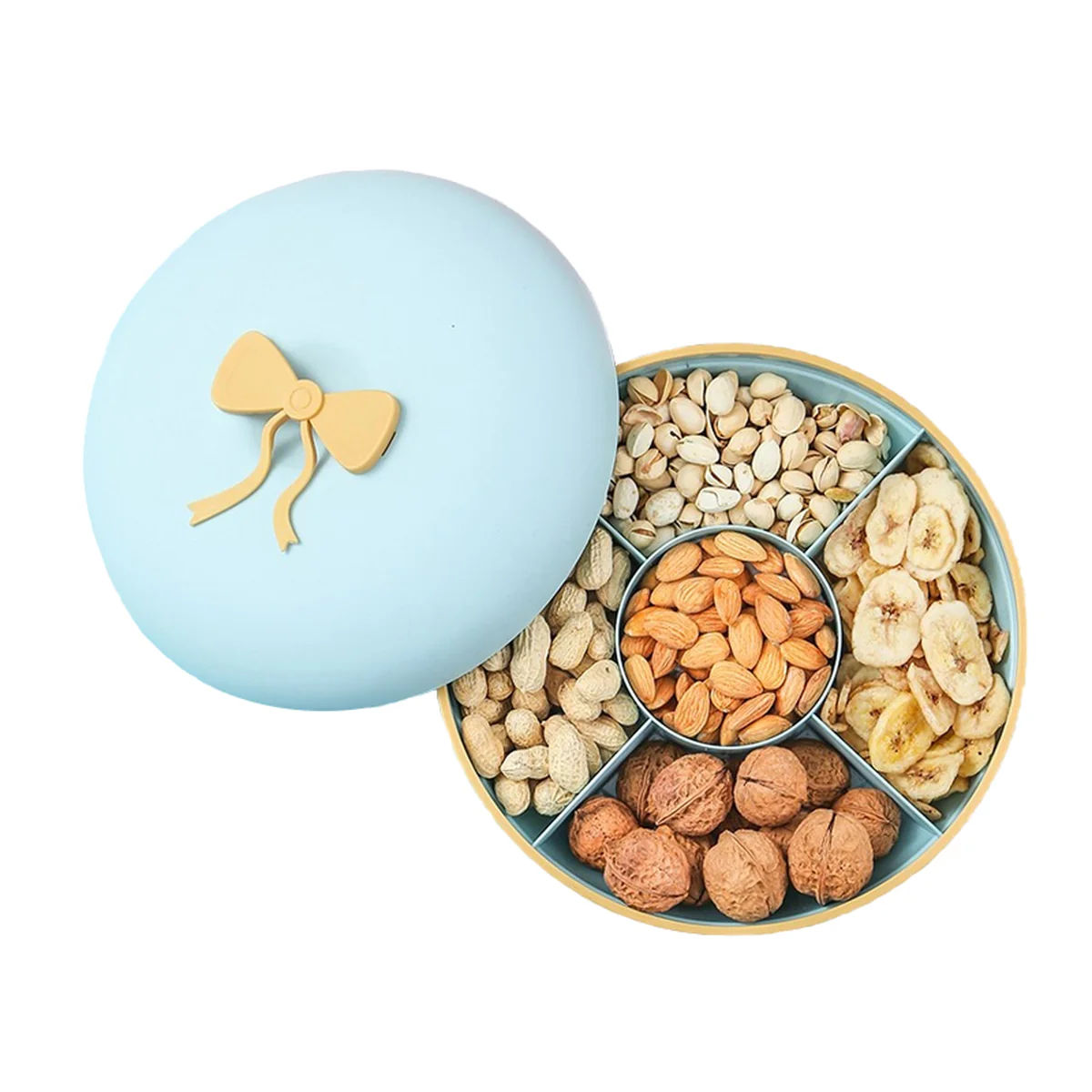 Ayi Mama, Macaron Dried Fruit Box, Candy Plate, Separated without odor, Moisture-proof and dust-proof, Blue
