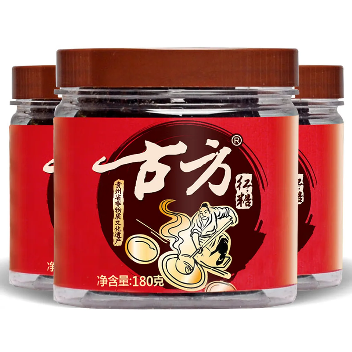 【中国直邮，时效10-15天】古方 红糖180gx3瓶古法手工甘蔗老红糖块月子经期姨妈红糖块