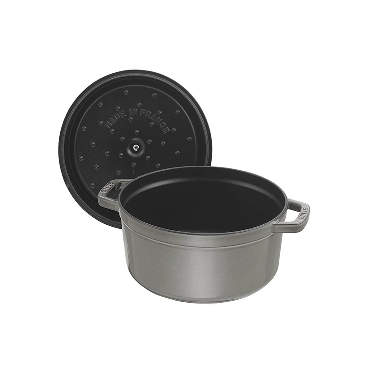 STAUB 家用珐琅锅铸铁锅焖炖锅 锁水保鲜 不挑炉灶 2.75QT 三色可选-石墨灰