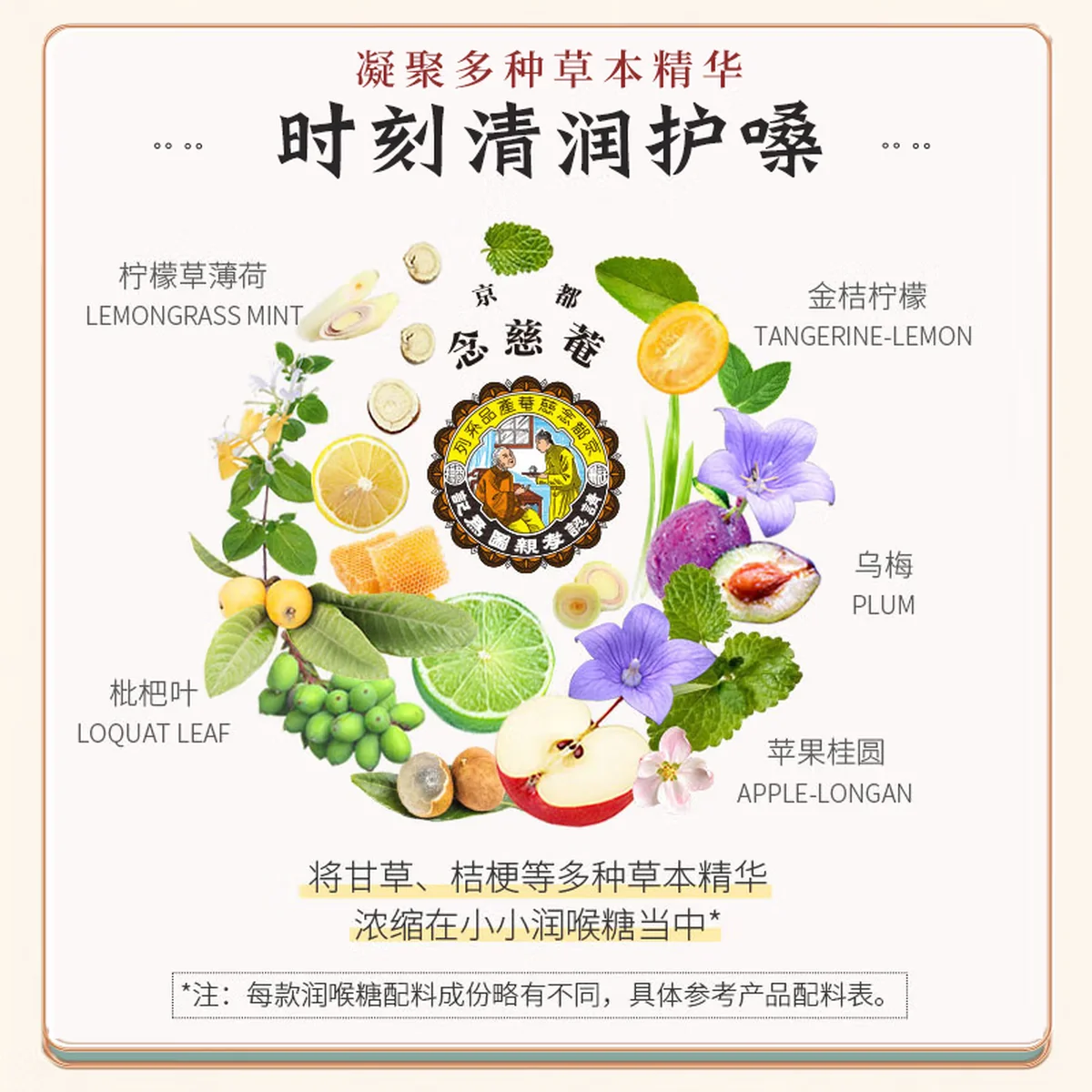 【中国直邮，时效10-15天】京都念慈菴 润喉糖枇杷糖薄荷糖 护嗓送教师礼主播零食含片糖果300克含片300g