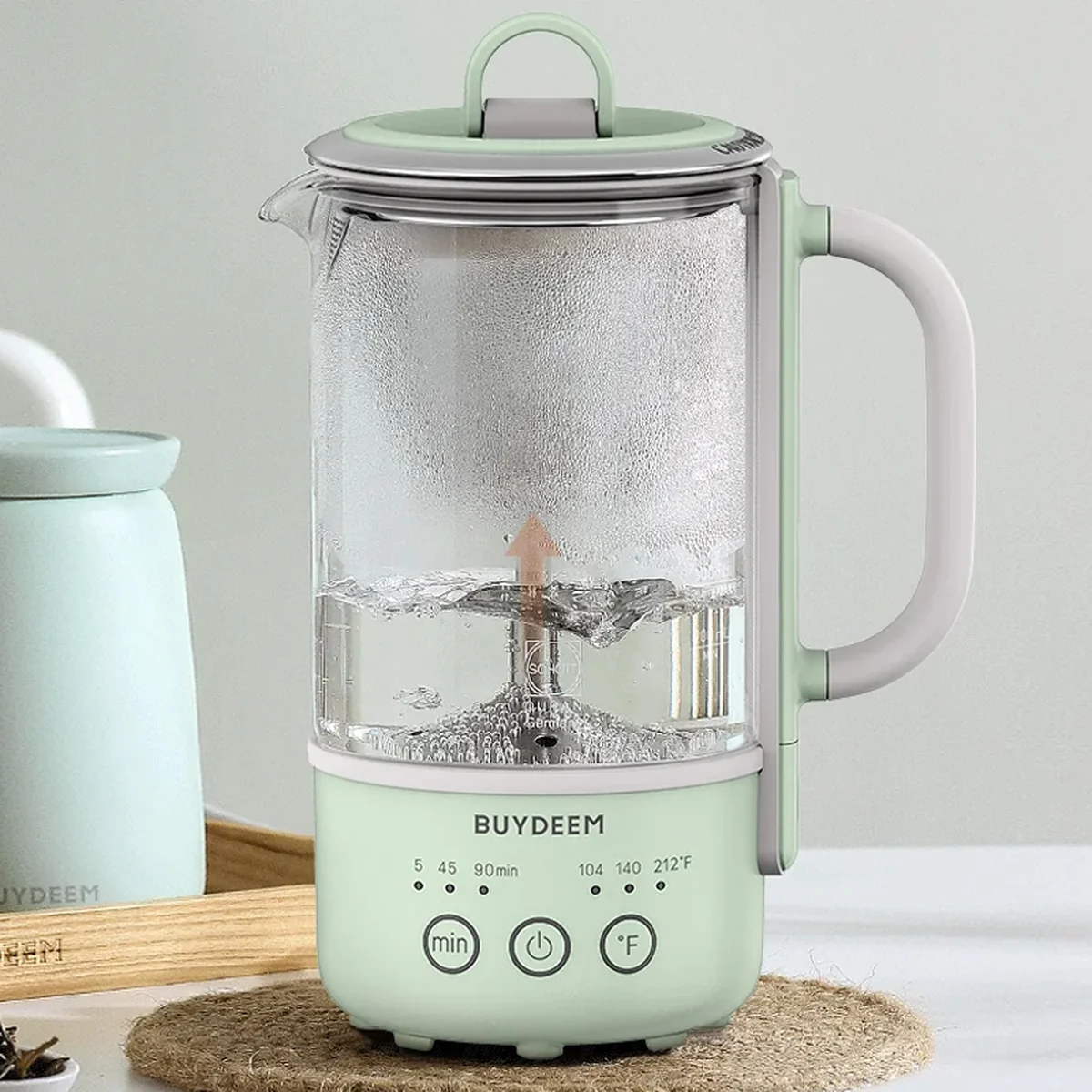 Buydeem mini kettle cooker K313,mini health pot ,Light and small,green