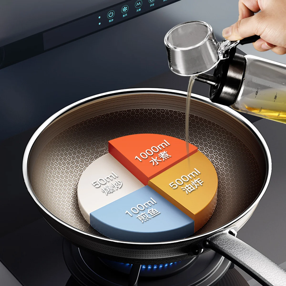 kobach's new titanium honeycomb uncoated pan, non stick pan, household stir fry titanium pan, induction cooker, gas stove, universal uncoated titanium honeycomb pan, 32cm
