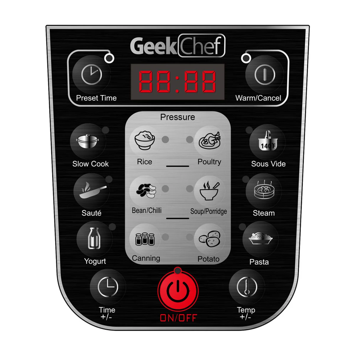 GeekChef 11-in-1 Multi-Functional Electric Pressure Cooker YBW60P, Stainless Steel Inner Pot 6Qt/1000W