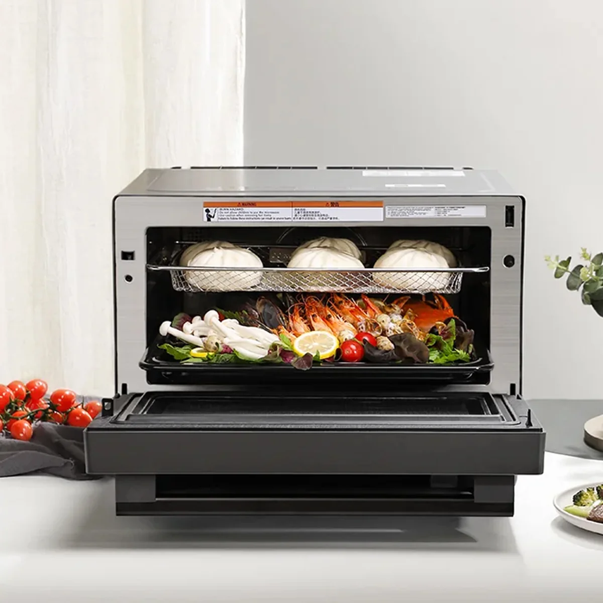 Midea Midea microwave oven, steam, bake and fry all-in-one machine, microwave oven, four-in-one, professional steam, bake and air fryer, 23L