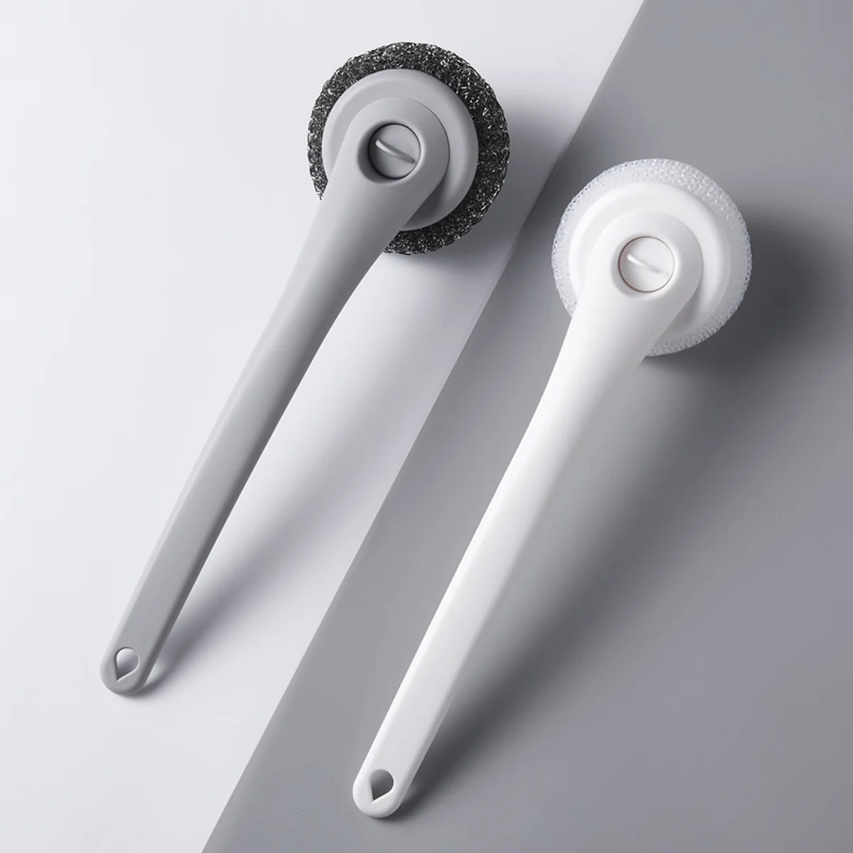 MiaoGao Long Handle Cleaning Brush With Stainless Steel Scrubber And PP Scurbber miaogao-cleaning-brush