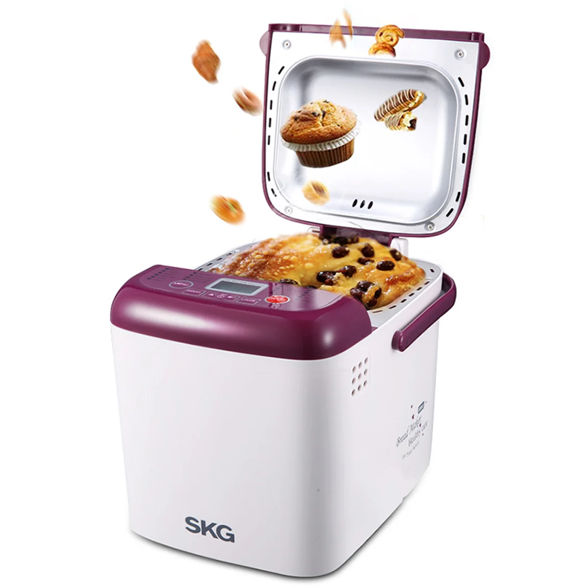 SKG 3931 Automatic Mini Bread Maker, 1 LB - Purple / White