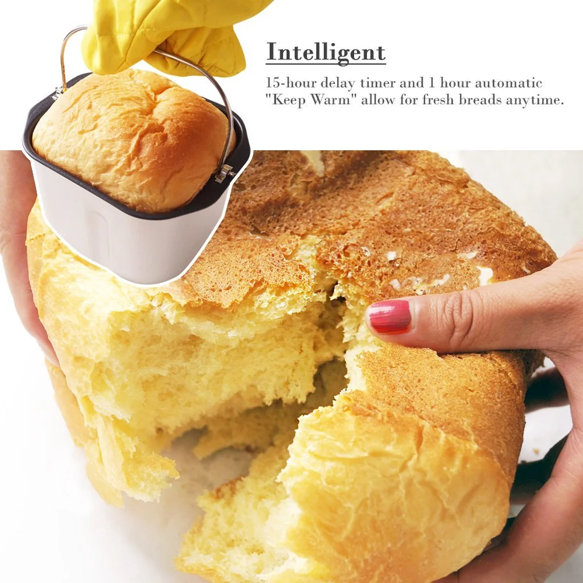 SKG 3931 Automatic Mini Bread Maker, 1 LB - Purple / White