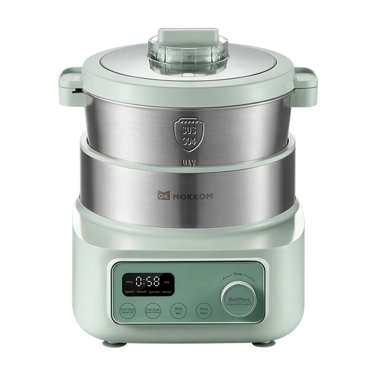Mokkom Home kneading machine, flour mixer, fully automatic, multifunctional, intelligent chef's mixer, fermentation and awakening machine, egg dumpling filling machine, 5L large capacity MK-173A