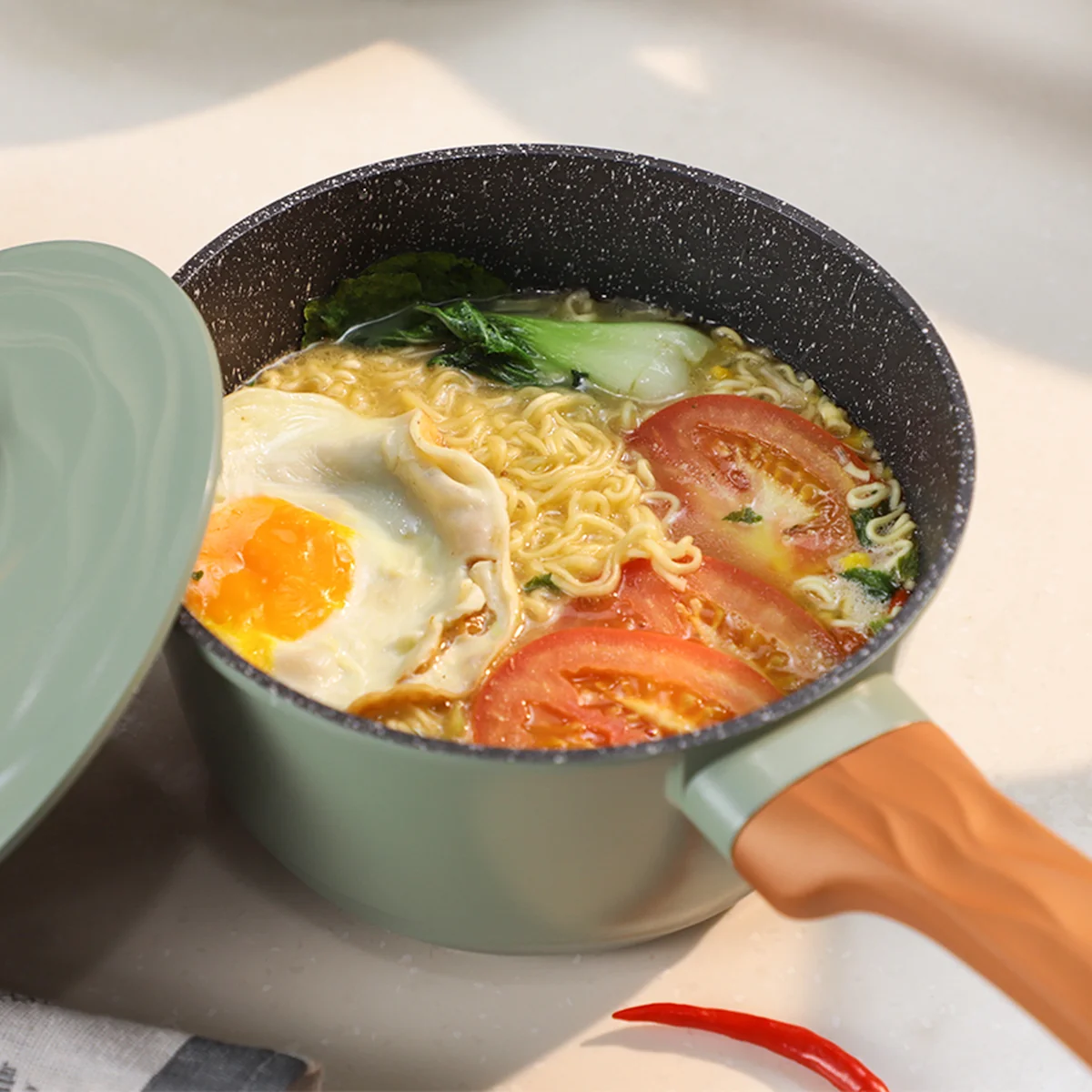 Amercook阿米尔 森林之花系列麦饭石不粘锅奶锅电磁炉燃气通用 18cm奶锅