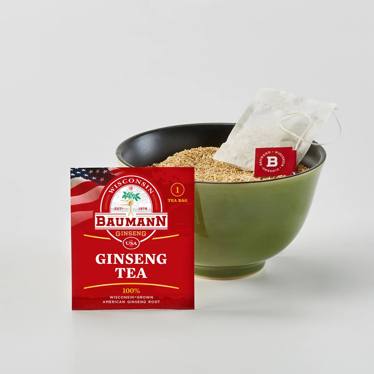 BAUMANN Wisconsin American Ginseng Tea Bags Three Boxes, 40g  (2g * 20 bags)