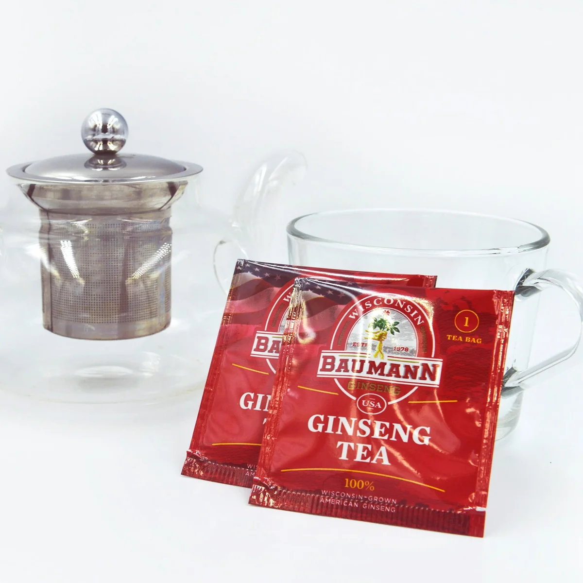 BAUMANN Wisconsin American Ginseng Tea Bags Three Boxes, 40g  (2g * 20 bags)