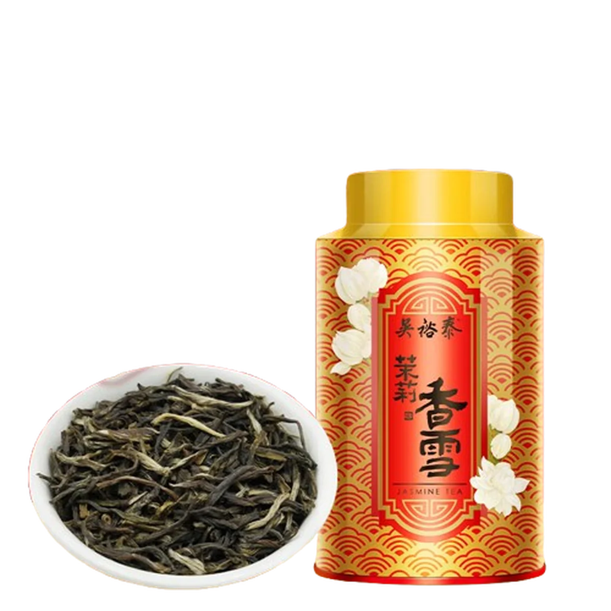 【中国直邮，时效5-12天】吴裕泰 七窨浓香中华老字号香雪茉莉花茶80g 中国茶茶叶礼盒