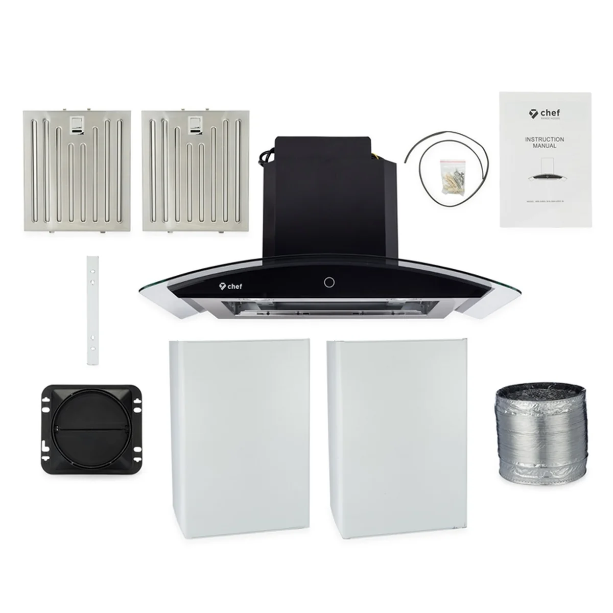 Chef Wall-mounted range hood WM639- Strong suction Easy to clean 30”/36”