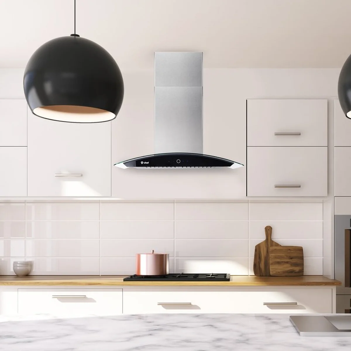 Chef Wall-mounted range hood WM639- Strong suction Easy to clean 30”/36”