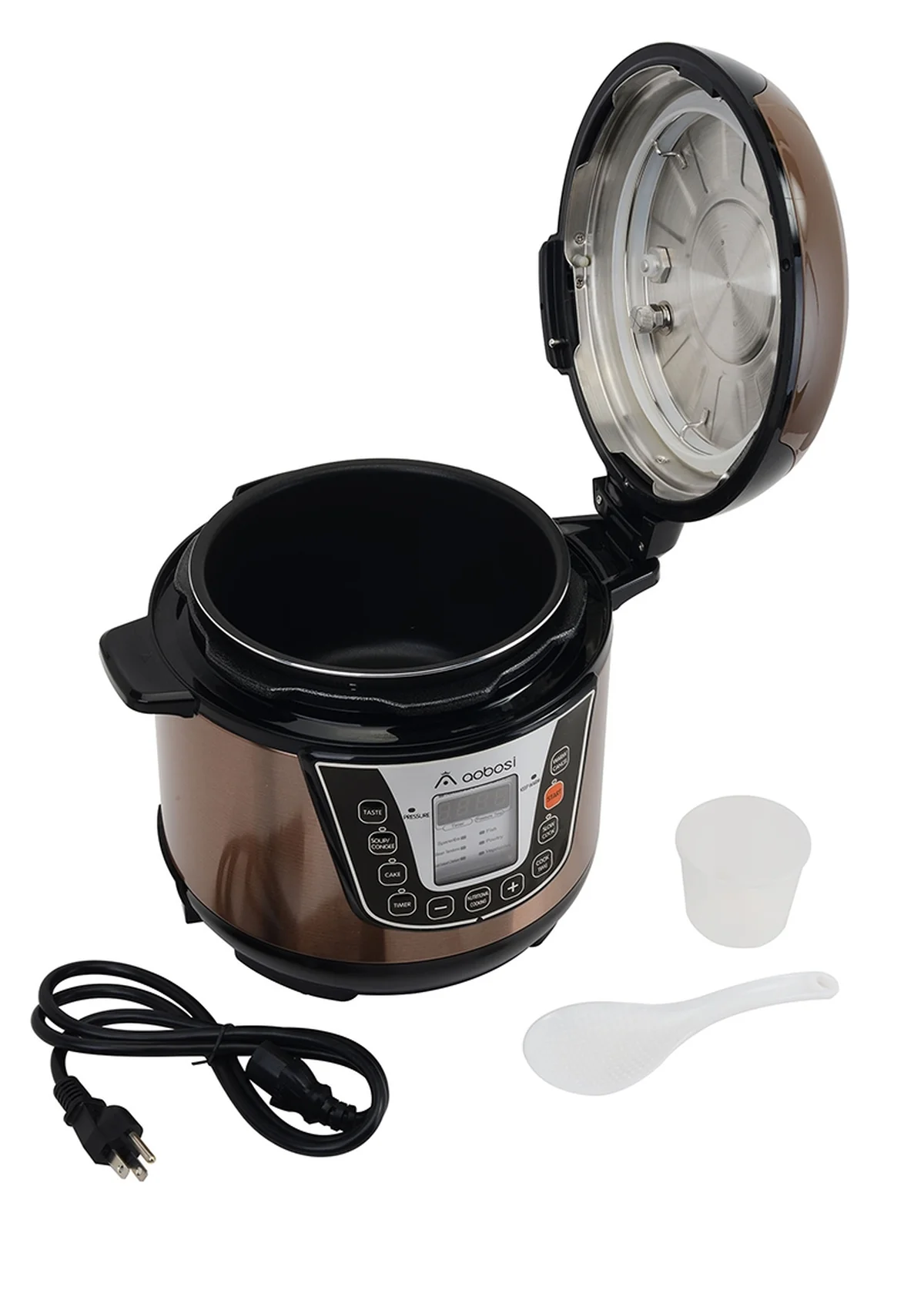 Aobosi YBW30-80Q Programmable Pressure Cooker 3Qt/800W Non-Stick Cooking Pot Digital Cooker