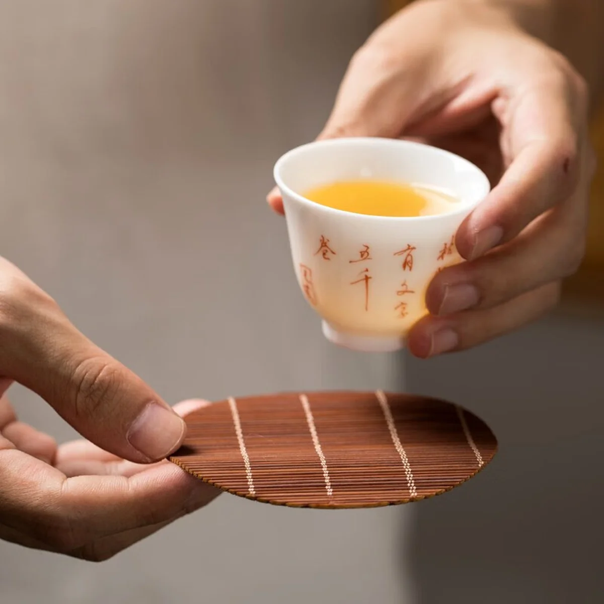 【中国直邮，时效10-15天】裕凡竹制茶杯垫 防滑防烫复古中式 壶垫壶承垫隔热垫 家用功夫茶具茶道配件 01竹制杯垫9cm（圆形6片装）