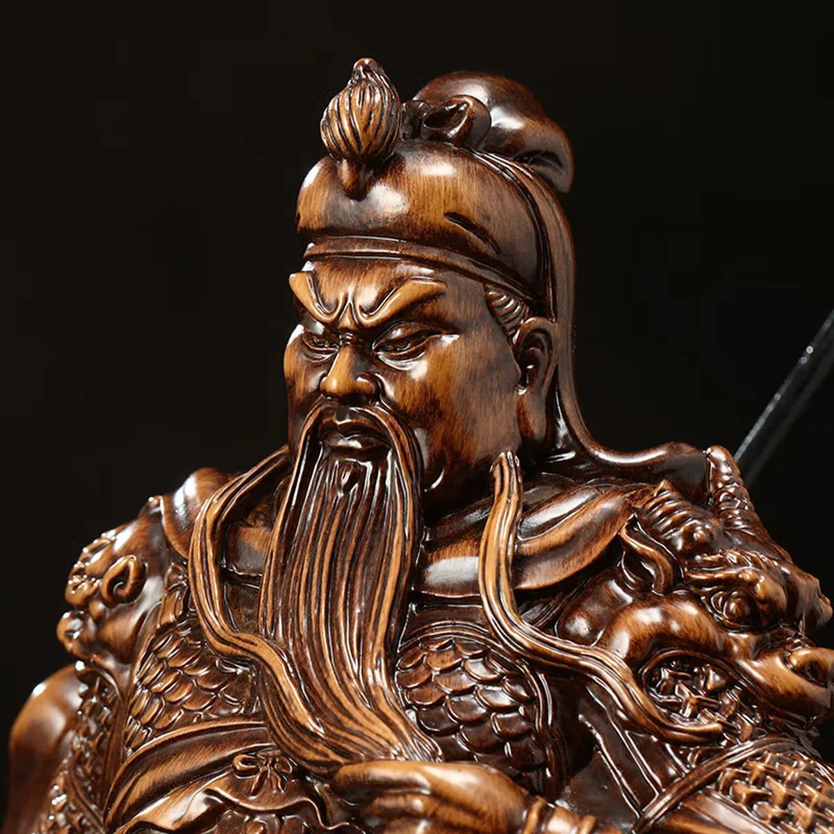 聚善缘 财神关公摆件 客厅家用办公室公司店铺开业礼品关二爷  中号23*13*46cm