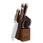 WMZ Kitchen Knife Set 50Cr Molybdenum Vanadium Steel Flow Cloud Knife, 7-piece Kitchen Knife Set with Scissors Combination