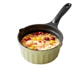 Buydeem small milk pot complementary food pot baby non stick pot baby noodle hot milk boiled egg hot oil one person use small pot snow flat pot non stick milk pot 18cm light shirt green