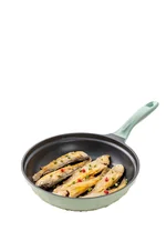 Buydeem flat bottomed pan non stick pan frying pan steak grilled meat pancake fried egg induction cooker gas card stove stir fry pan 26cm light fir green