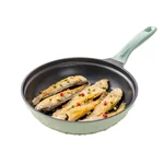 Buydeem flat bottomed pan non stick pan frying pan steak grilled meat pancake fried egg induction cooker gas card stove stir fry pan 26cm light fir green