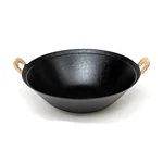 王源吉 古法铸铁苏锅 物理不粘 带杉木盖 电磁炉煤气灶通用 36cm