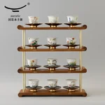 【China Direct Shipping, 10-15 days】Auratic Guochen Yongfengyuan Lady Porcelain Pomegranate Home 2 Heads Travelling Tea Set (12 Flower Patterns)