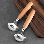 QIEYI New Shanxi Knife Shaved Noodle Knife Special Shaved Noodle Knife Household Stainless Steel Shaved Noodle Artifact Noodle Shop Tool Wooden Handle Shaved Noodle Knife (Large) + Bracket