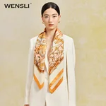 【下架】万事利WENSLI真丝丝巾女大方巾桑蚕丝披肩送礼妈妈礼物礼盒装星语-橙色