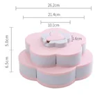 BEILEMAO Rotating European candy box, Creative compartment, Double-layer large capacity, Coral powder