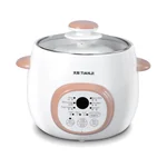 TONZE  Tianji Electric Stew Pot, Ceramic Soup Porridge Cooker, Slow Cookers with Lid, 1L, White