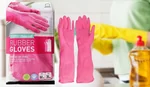 Lock & Lock ETM801P 100% Natural Rubber Gloves  Large Pink 39cm
