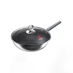 Sanhe 0-Coating Titanium Steel Non-stick Wok, Stainless Steel Frying Pan, Household Uncoated, Suitable for Induction Cookers and Gas Stoves, 32CM