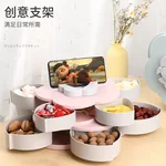 BEILEMAO Rotating European candy box, Creative compartment, Double-layer large capacity, Coral powder
