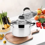 Prime Cook Stainless steel soup pot, With glass lid, 3.0QT 20cm