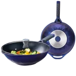 Amercook Blue Diamond Maifan Stone Non-Stick Wok, General Purpose Gas Induction Cooker, 32cm