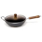 Wang Yuanji, Household suffocating wok, Cast iron pan, Healthy, Uncoated, Light oil, Less smoke, Not easy to rust, 32/34/36cm