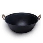 Zhensnahuan double ear cast iron pot Handmade cast iron pot with moiré pattern Uncoated Lightweight and durable Special for open fire 32/36/38/40cm
